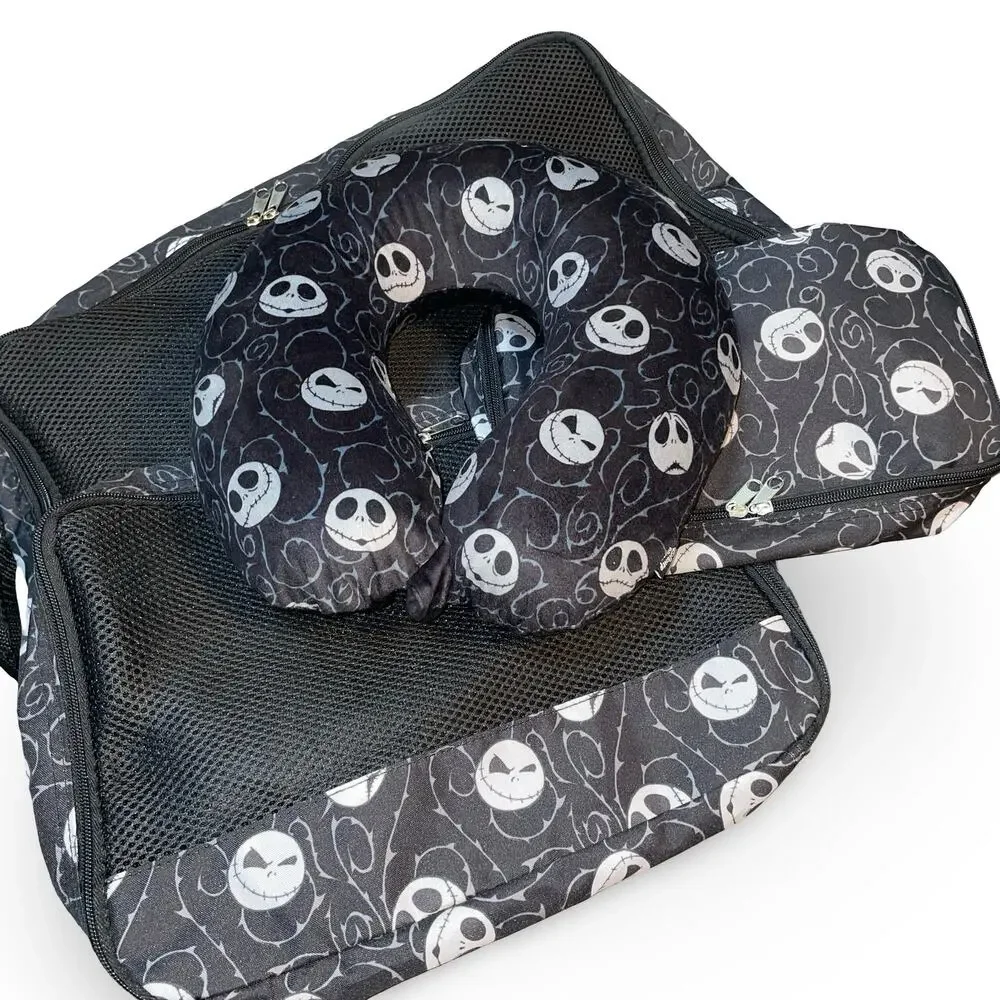 Disney Nightmare Before Christmas Travel Set - 3 Packing Cubes & Neck Pillow